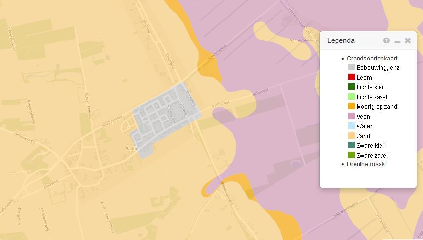 Daarnaast is het dorp opgedeeld in twee gebieden. Aan de westkant van het dorp bevindt zich het oudere gedeelte van Valthe. Dit gebied wordt Oud-Valthe genoemd.