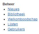 het blk Beheer de link naar Lijsten.