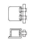 K20 - aanslagstuk staal K20 - connection part steel Scharnierlengte