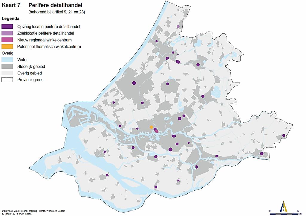 Economische analyse 11 Figuur 2.2 Kaart 7 van Verordening Ruimte (2012) provincie Zuid Holland Tabel 2.