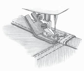 Naaien Zomen Voor het naaien van zomen adviseren we een rechte steek te gebruiken voor geweven stof, leer en vinyl en stretchsteken voor elastische
