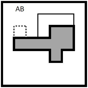 Alhoewel slechts een rechthoekig deel van het snedevlak is getekend in de isometrische voorstelling moet je het voor de snedetekeningen (A)- (E) als een oneindig vlak in beide dimensies