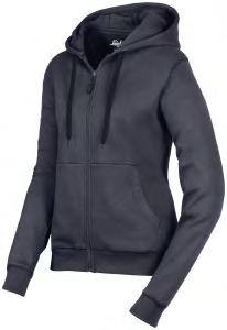 Maten: XS XXXL 0900 9500 1800 Damesmodel 0400 0900 2806 Dames Zip Hoodie Eenvoudige zip hoodie met vrouwelijke pasvorm en brede kangoeroezakken voor verwarming van de handen.