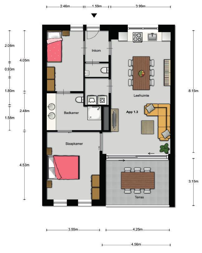 APPARTEMENTEN EERSTE & TWEEDE VERDIEPING Appartement 1.3/2.