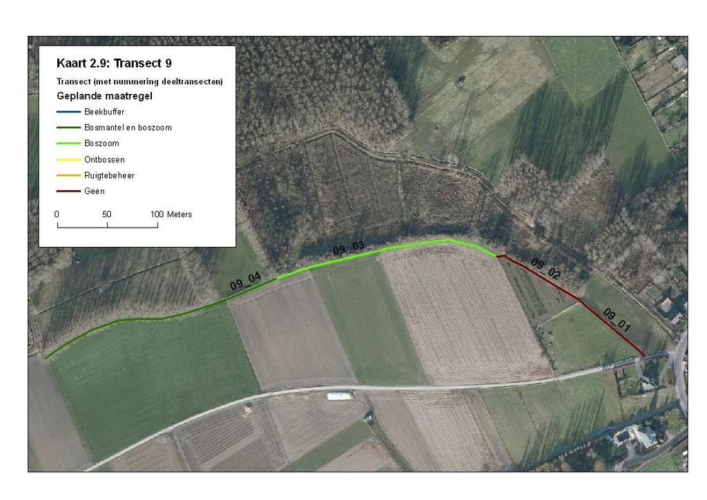 Resultaten Transect 9 Deeltransecten: 09-01: ligt tussen een twee extensieve graasweides.