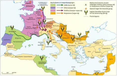 Laatste verzet: de Bataafse opstand, 69 70 n.chr. Aanleiding o.a.: na moord op keizer Nero interne strijd om de macht, legioenen naar Rome geroepen.