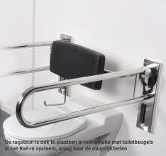 verplaatsen 6 cm in hoogte instelbaar voor vaste en opklapbare toiletbeugels inclusief binnen en buiten nokken inclusief steunstang met