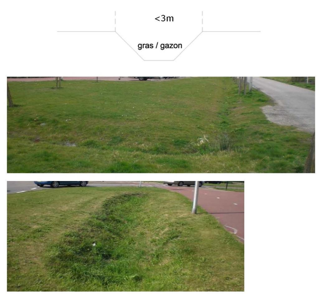 O1. Overige 2 greppel Droge waterloop met gras dat extensief/intensief onderhouden wordt. In natte perioden dient deze soms als waterberging. Breedte van een greppel is smaller dan 3,0 meter.