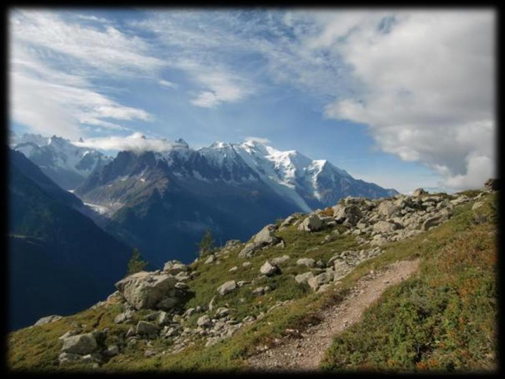 We krijgen terug zicht op de gehele Mont Blanc-keten en