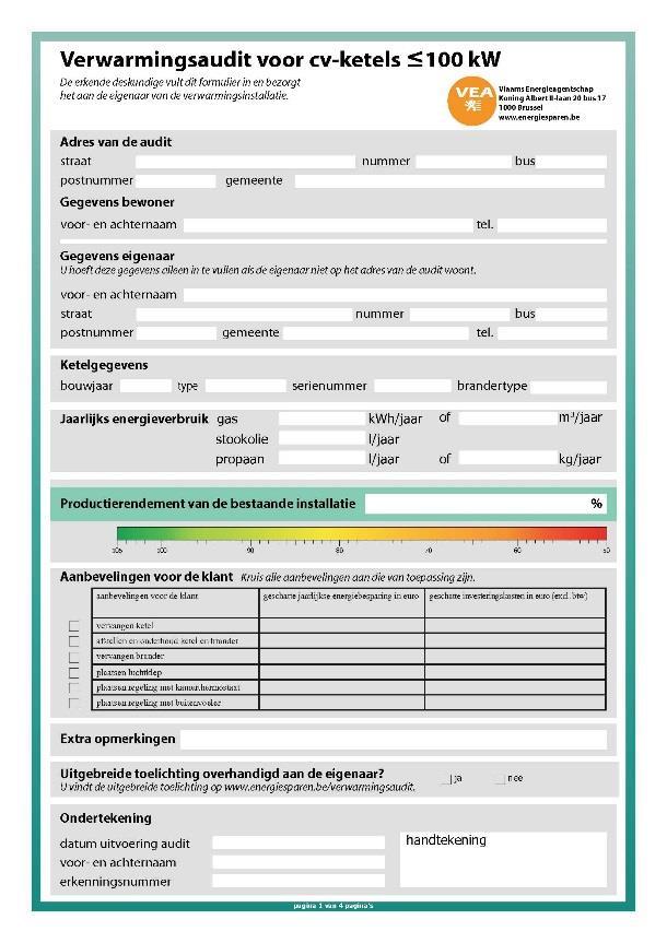 Deel VI: Ruimteverwarming Technische documentatie van het warmtenet Zie deel II en VI.8.