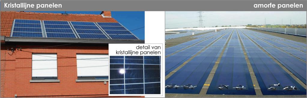 Deel IX: Zonne-energie Figuur 9: Kristallijne panelen (links) en amorfe panelen (rechts) PV-panelen aangesloten op meerdere equivalente wooneenheden Als meerdere (equivalente) wooneenheden (zie deel