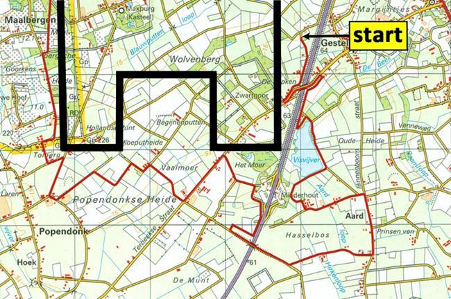 2 De grenslijn mag worden geraakt (licht is rijden), maar nimmer worden overschreden. 4.3 De oppervlakte tussen de route en de grens dient zo klein mogelijk te blijven. 4.4 Wegen (of weggedeelten) mogen slechts eenmaal in één richting worden bereden.