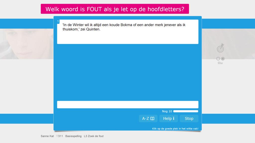 Oefening K5 is van het type Vul in (Open vraag). De leerling typt zelf een samenstelling op basis van de twee gegeven woorden. HOOFDLETTERS Rubriek L gaat over hoofdletters.