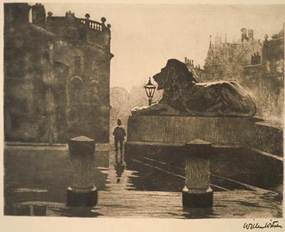 afbeelding 12: Willem Witsen, Trafalgar Square, Londen, 1890. Ets en aquatint, eerste staat, 27,8 x 36,6 cm.