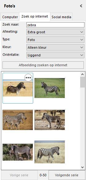 4.4 Andere invoegtoepassingen Tot nu toe hebt u foto s ingevoegd die op uw computer staan, via Foto s > Computer en vervolgens via de Verkenner.