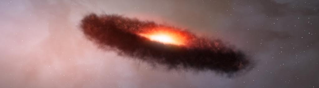 Een artistieke impressie van een protoplanetaire schijf rond een bruine dwergster. Deze afbeelding komt uit een ESO-persbericht (eso.org/public/images/eso1248a/).