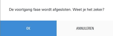 In de VOORTGANG kun je rechtstreeks door naar de EVALUATIE door op de button [NAAR EVALUATIEFASE] te klikken. De voortgangsfase kan overgeslagen worden. 3.