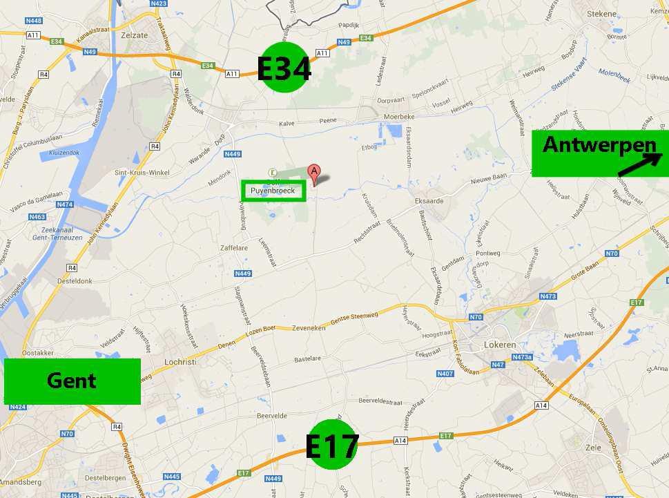 Locatie Adres: Provinciaal domein Puyenbroeck - parking 2 (zwembad) Stenenbrug, B-9185 Wachtebeke GPS coördinaten : 51.152588, 3.903150 Routebeschrijving Via E17: Afrit Beervelde.