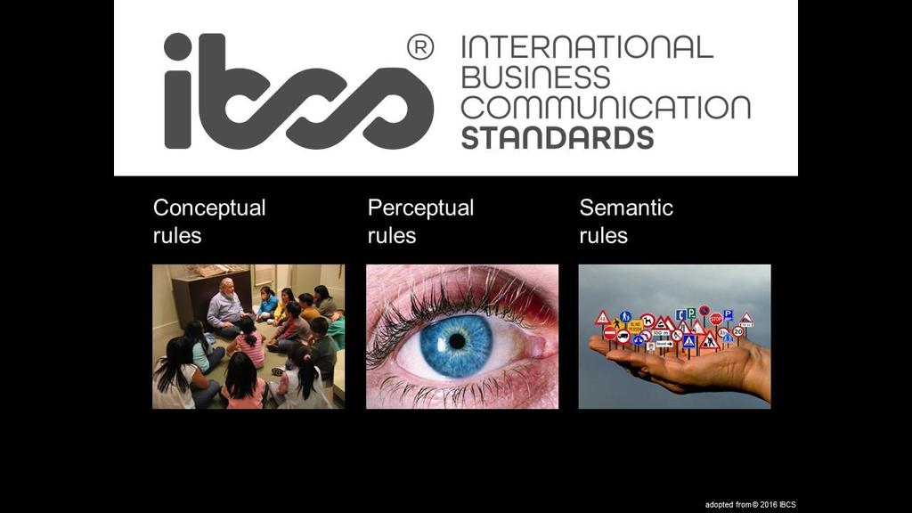 3 IBCS International Business Communication Standards Het IBCS International Business Communication Standards concept is gebaseerd op 3 pijlers: de conceptuele, perceptuele en semantische regelset.