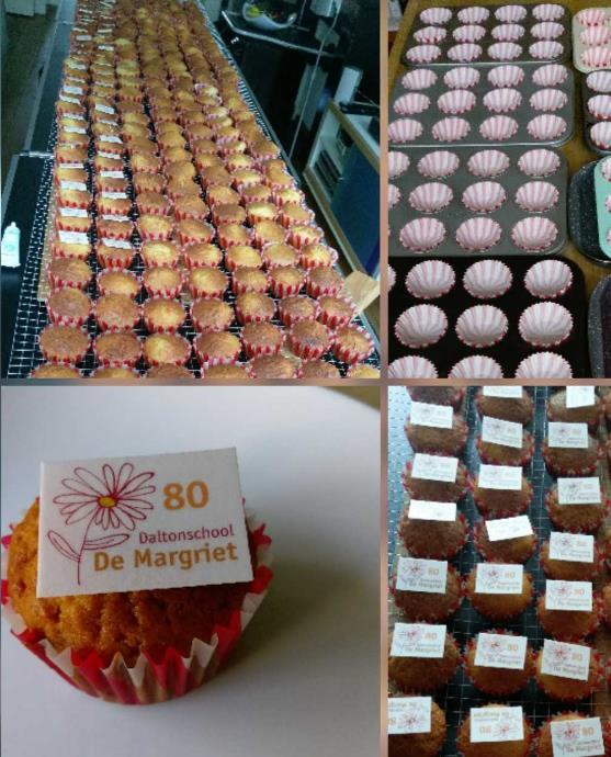 In een tijdbestek van 12 uur heeft Inge de 1000 muffins