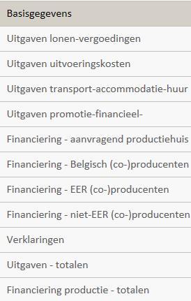 Selecteer vervolgens onder Welk type dossier wil je aanmaken het dossiertype TaxShelter Podiumkunsten 5. Klik op de knop Bewaar Hierdoor wordt er een nieuw dossier toegevoegd aan de dossierlijst.