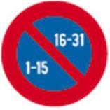 een handicap geparkeerde voertuig. Artikel 25. Verkeersborden E1, E3, E5, E7 en van type E9 betreffende het stilstaan en het parkeren niet in acht nemen. E1 E3 E5 E7 typee9 Artikel 26.