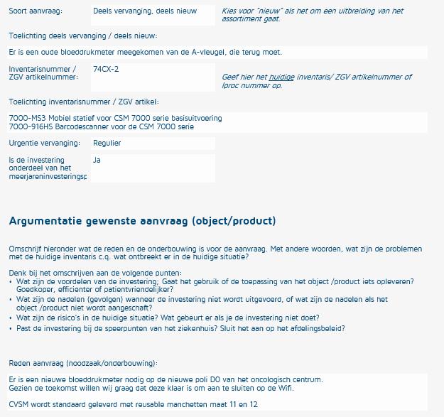 Status concept Inhoud meldformulier :