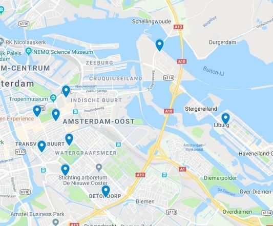 Waar zitten de Buurtpunten in Amsterdam Oost?