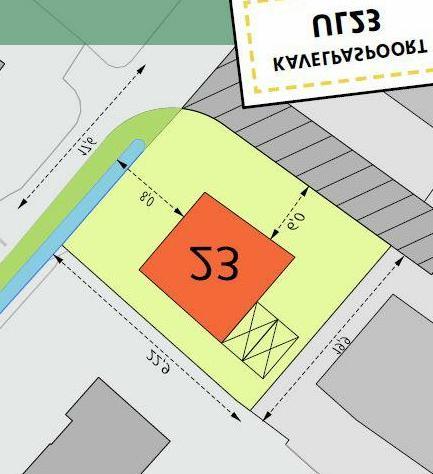 tuin 2 tuin 1 149 m² (35%) 2x parkeerplaats perceel 428 m² Alle maten in het