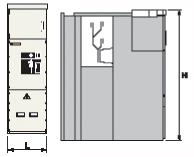 Afmetingen en gewichten Cel uitgerust met IPX1 (vb : AD1 met interne vlamboog, 4 zijden) Dimensions AD1 IPX1 Breedte (mm) L 570 Hoogte (mm) H 2730 Diepte (mm) P 1725 Cel DI2