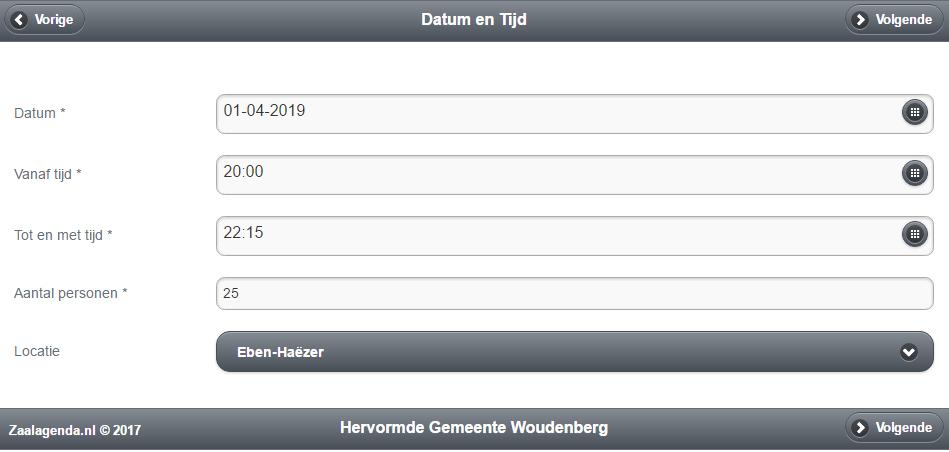 Bij de eerste keer reserveren hebben we zaal 5 al