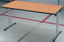 Verchroomd SQ Modulaire rechthoekige tafels Snel en makkelijk op te bergen Stapelbaar B. 120 x D.