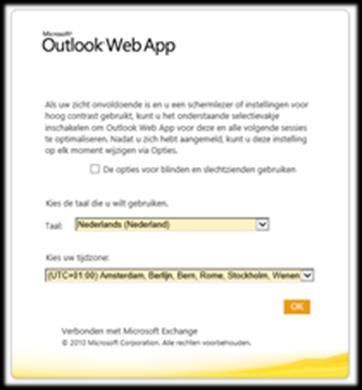 7.2 Microsoft Outlook Web App Start de browser en ga naar de website.