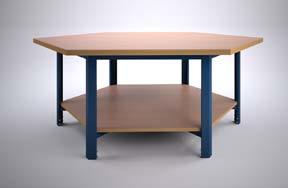 De tafels uit deze serie zijn verkrijgbaar vanaf 1025,- ZT-B ZT200B ZT250B Werkhoogte zeskanttafels met