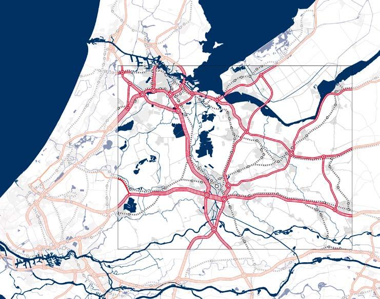 Figuur 10 Hoofdinfrastructuur Noordvleugel Utrecht Snelwegen 2 x 2 rijstroken autoweg 2 x 2 rijstroken 2