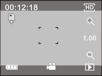 3 : video grootte, klik op dit pictogram en u 720P/VGA kiezen. 4 : betekent dat de geheugenkaart is geplaatst op dit moment. 5 : digitale zoom pictogram, klikt u erop en vergroot.
