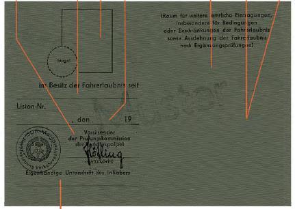 III. DUITSLAND D2 (DDR) 1. MODEL RECTO VERSO Een wetswijziging die aanvang nam op 1 april 1957, heeft het blikveld en de definitie van de categorieën veranderd.