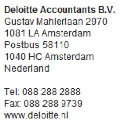 59 Bijlage 2 I Onderzoeksrapport accountant Deloitte Accountants B.V. Gustav Mahlerlaan 2970 1081 LA Amsterdam Postbus 58110 1040 HC Amsterdam Nederland Tel: 088 288 2888 Fax: 088 288 9737 www.