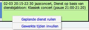 Ruilen Je kunt in je rooster een ruilverzoek doen.