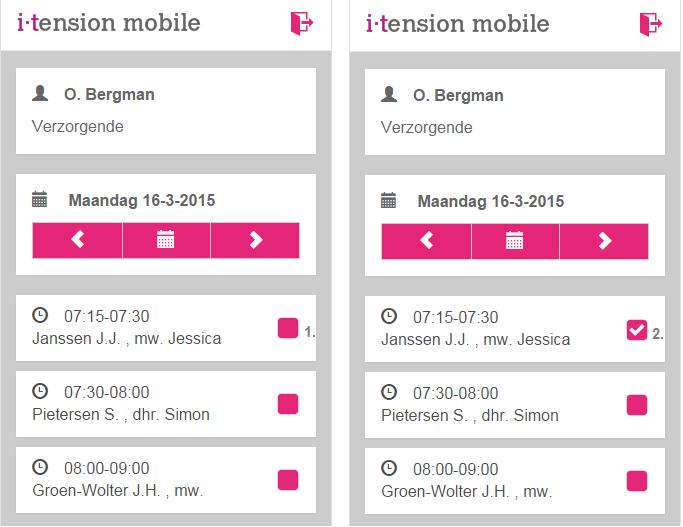 5. Hoe kan ik mijn afspraken accorderen? Afspraken kunnen vanaf 17.00uur tot 2 dagen na de route worde eenvoudig worden geaccordeerd, door te 'swipen' (vegen) over de afspraak (afbeelding 2).