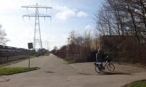 Bij volgende grote kruising met de weg mee naar rechts (Rijsdijk) en deze weg helemaal volgen, fiets langs een park, tot in het centrum van Rhoon (fietsknooppunt 2).