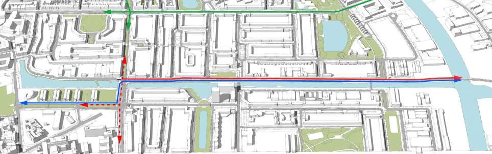 4.2 Basisvarianten voor het Oosterhamriktracé Bundeling Door gemeente Groningen is in een eerder stadium onderzocht hoe het Oosterhamriktracé verkeerskundig kan worden vormgegeven.