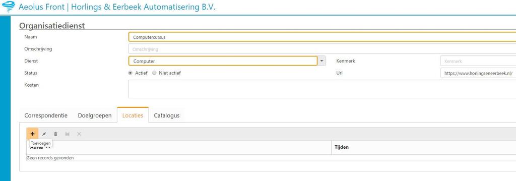 1.3.1 Doelgroepen U kunt hier doelgroepen selecteren voor in het filter op de sociale kaart. 1.3.2 Locaties Klik op het plusje om een nieuwe locatie toe te voegen.