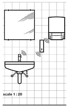 De kraan hoeft niet aangeraakt te worden, wat deze kraan een hygiënische oplossing maakt. Een automatische spoeling wordt 24 uur na het laatste gebruik geactiveerd.