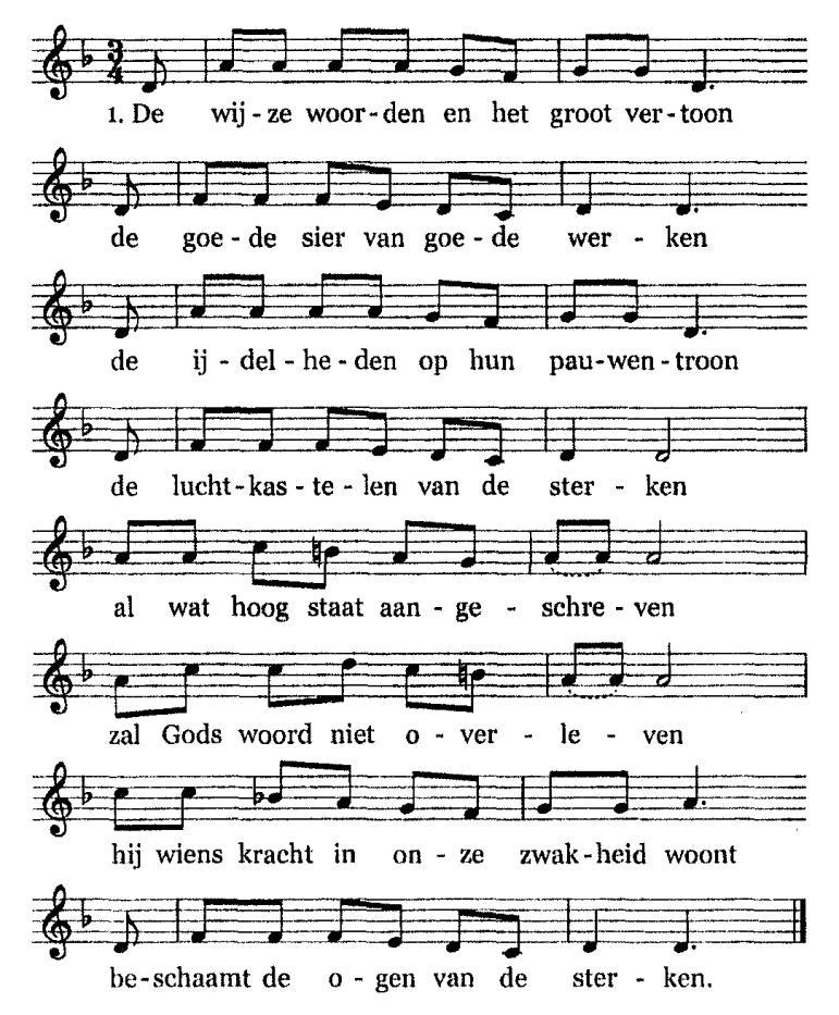 We staan op voor het slotlied: De wijze woorden (NLB 1001) 2.