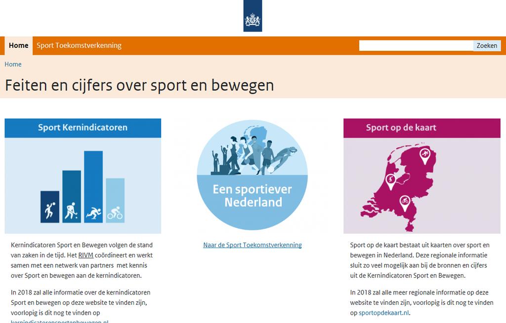 Houd de website in de gaten voor meer info www.sportenbewegenincijfers.nl www.