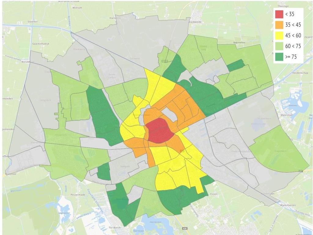 eens dat die er ook zijn. De helft van de respondenten is van mening dat iedereen die naar Groningen komt, gemakkelijk en snel kan parkeren.