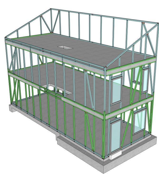 Skellet voor de woning- en utiliteitsbouw Skellet-structuur met