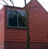 De al gebouwde woningen van Bolwerk Oost, met hun warme,