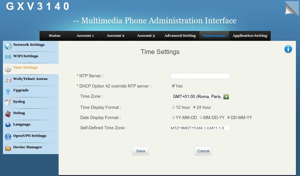 6.4 DTMF- en codec-instellingen 6.4.1 DTMF: Om DTMF in te stellen gaat u naar het tabblad Call Settings onder Account 1.